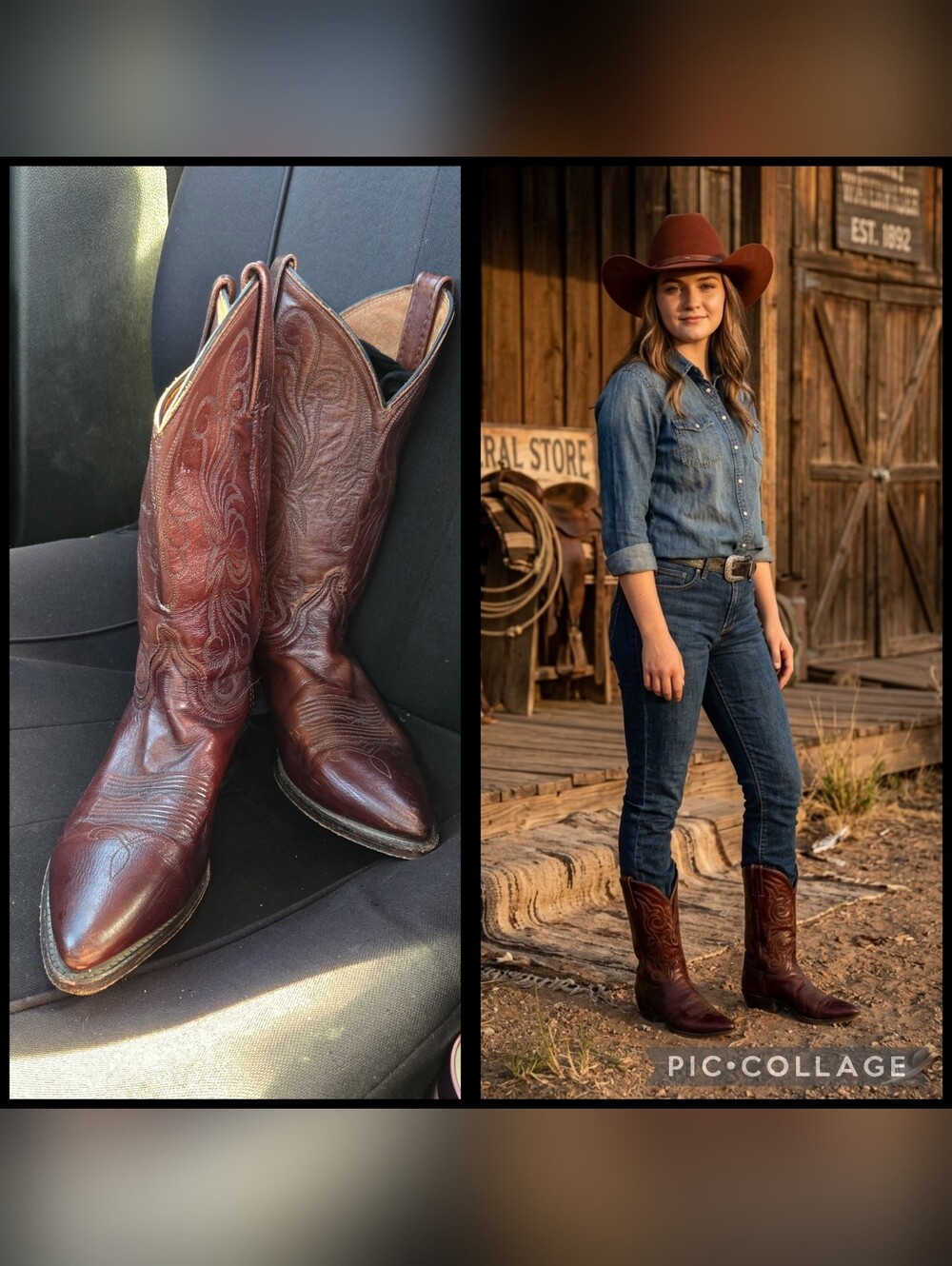 DAN POST,,,Brown Leather Cowboy Boots - Pointed Toe Embroidered Shaft